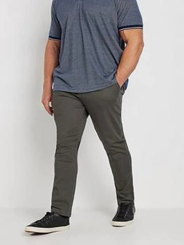 BadRhino Chino Trousers 34" - Grey, Size 56, Men Grey W8FEU Male 56