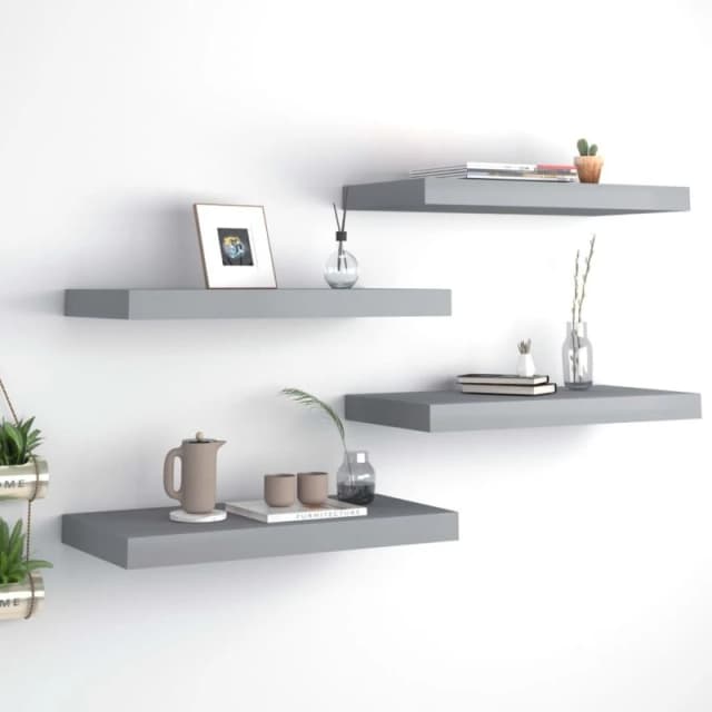 VIDAXL Vidaxl - Floating Wall Shelves 4 pcs Grey 50x23x3.8cm mdf 8720286074831