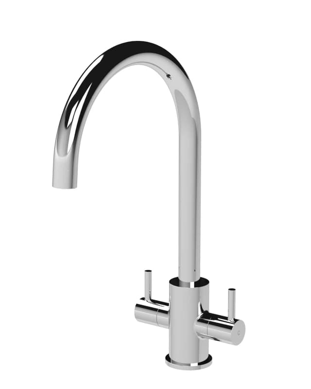 Balterley Kitchen Mono Mixer Tap with 2 Lever Handles Chrome 436mm Silver