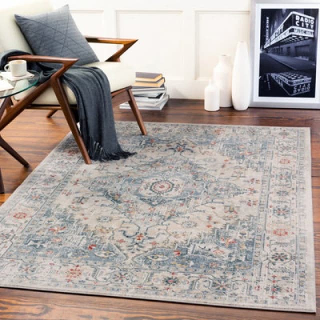 Livabliss Vintage Oriental Boho Medium Grey Dalila Area Rug 160 X 220 Cm - Easy Care, Non Shedding, Ideal For Living Room & Bedroom