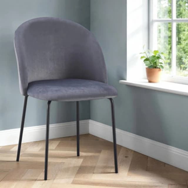 Seconique Boston Dining Chair (x4 Per Box) - Grey Velvet, Grey 400-402-156