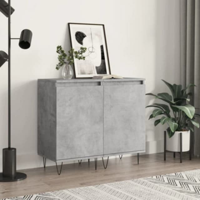 Vidaxl Sideboards 2 Pcs Concrete Grey 40X35X70 Cm Engineered Wood