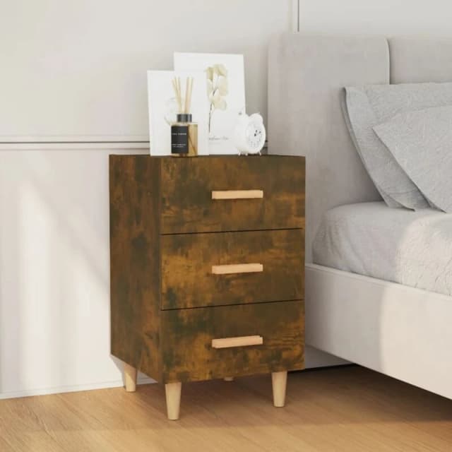 VIDAXL Bedside Cabinet Smoked Oak 40x40x66cm Engineered Wood Vidaxl 8720286973318