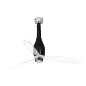 Eterfan LED Shiny Black, Transparent Ceiling Fan with DC Motor Smart - Remote Included, 3000K