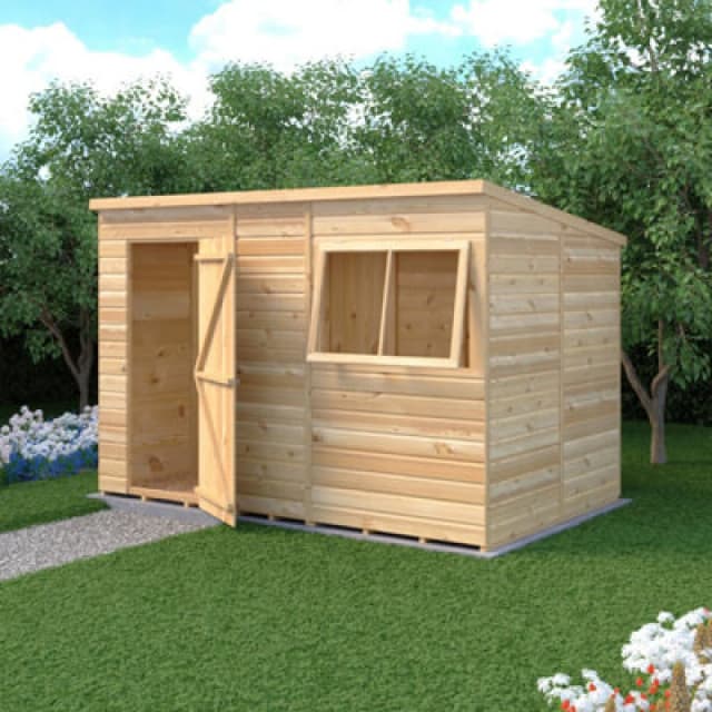 Shire Shed, 10X6 Premium Shiplap Cladding, Single Door And Opening Window