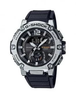 Casio Casio G-Shock G-Steel LED Light 200M Water Resistant Silver Dial Black Silicone Strap Mens Watch