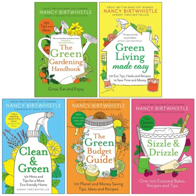 Nancy Birtwhistle Collection 5 Books Set (The Green Gardening Handbook, Green Living Made Easy, Clean & Green, The Green Budget Guide, Sizzle & Drizzl