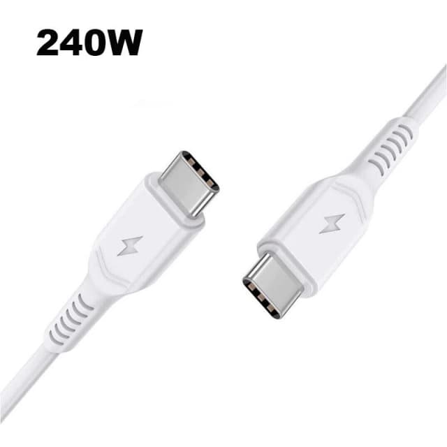 FDL 1M USB-C to USB-C - 240W PD CHARGING CABLE (P-P) - WHITE