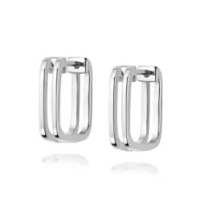 Daisy London Jewellery 925 Sterling Silver Rupi Huggie Hoop Earrings Sterling Silver