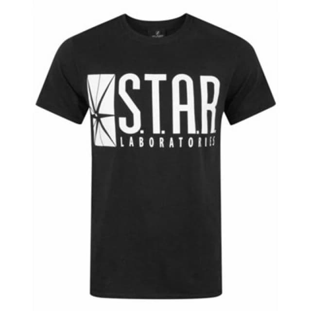 (Small) Flash TV STAR Laboratories Mens Black Short Sleeve T-Shirt