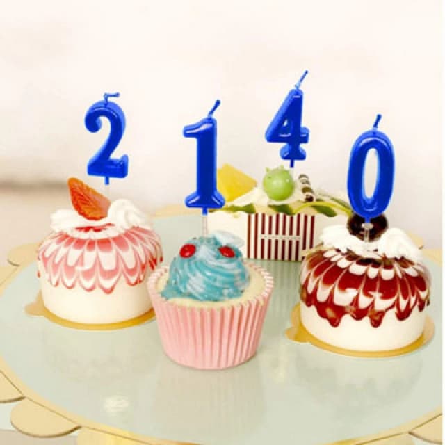 Shatchi Blue 0 Number Candle Birthday Anniversary Party Cake Decorations Topper Blue unisex