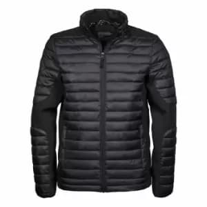 Teejays Mens Padded Full Zip Crossover Jacket (M) (Black)