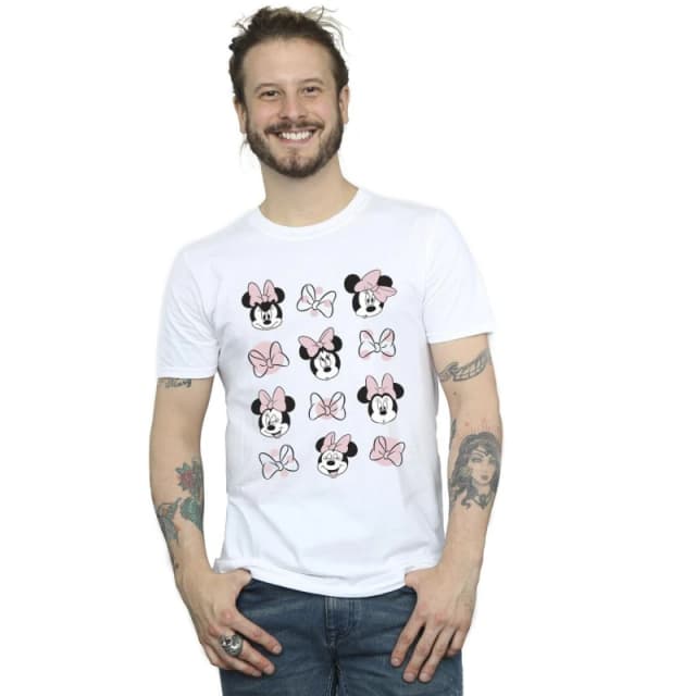 Disney Men Minnie Mouse Multiple T-Shirt in White Size: Small White S Male 5063153641754