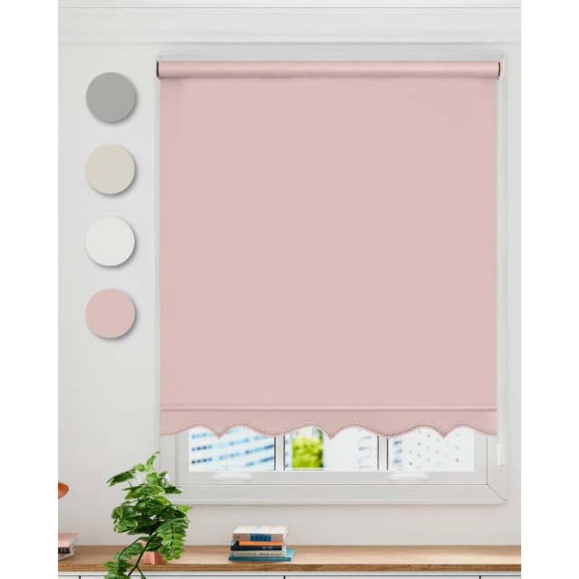 Emma Barclay Scalloped Roller Blind Blush Pink unisex 180cm
