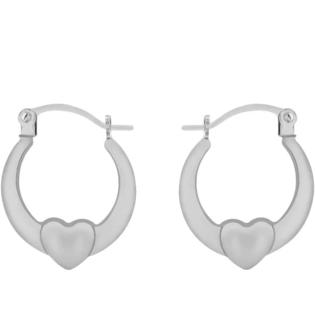 Be You Sterling Silver Mini Heart Hoops Silver female One Size