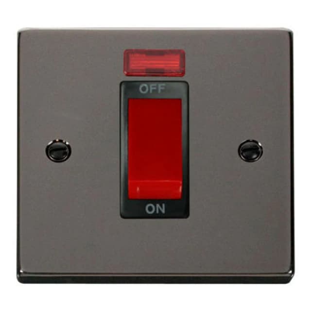 SE Home Black Nickel 1 Gang Size 45A Switch With Neon Black