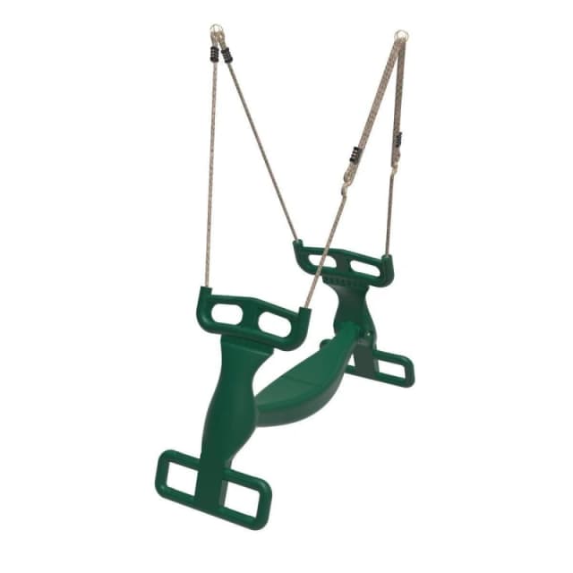 OutdoorToys Moulded Plastic Children's Tandem Glider - Two Child Swing Seat in Green Green Unisex