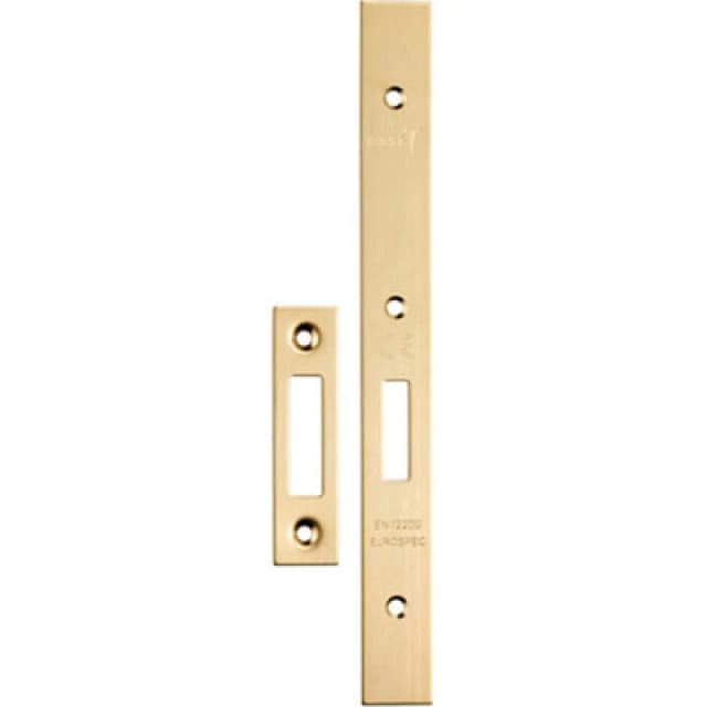 Loops Forend Strike & Fixing Pack Suitable for DIN Euro Deadlock Satin Brass Metallics unisex
