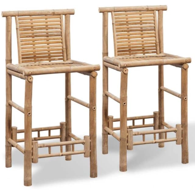 VIDAXL Bar Stools 2 pcs Bamboo Vidaxl 8718475954200