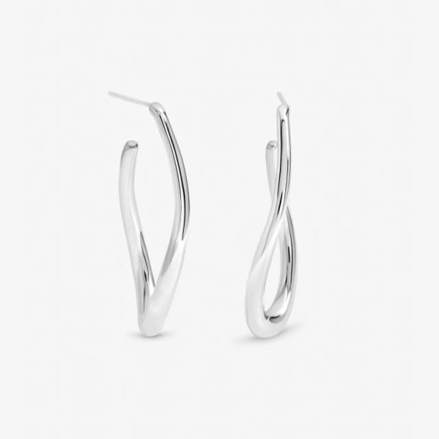 Inicio Sterling Silver Plated Large Polished Hoops Hoop Earrings One Size Silver 73782111000