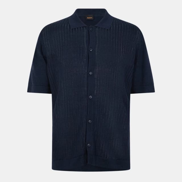 Boss Mens Kamicino Knitted Hoodie Dark Blue male S