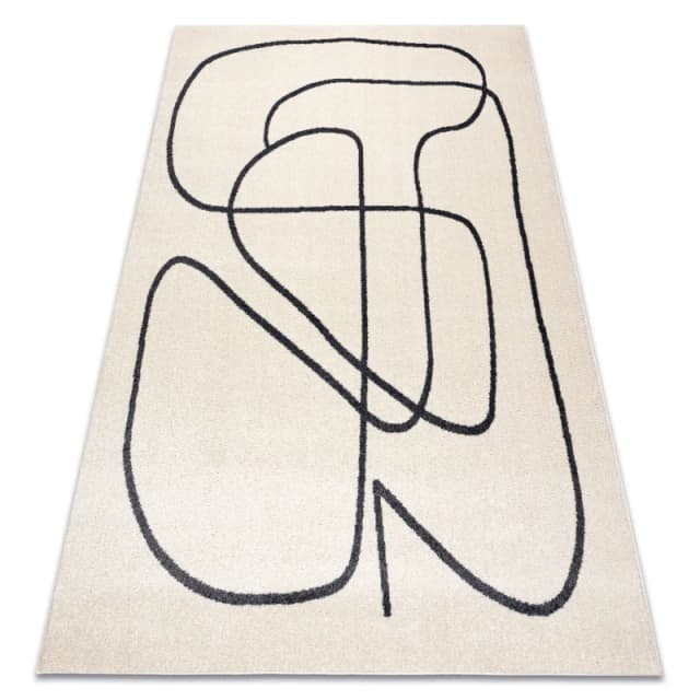 RugsX Carpet Fusion 8297 Cream / Dark Grey - Lines, Modern, Abstract 160X220 Cm