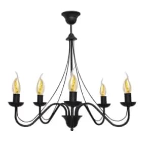 Malbo Multi Arm Pendant Ceiling Light Black 60cm