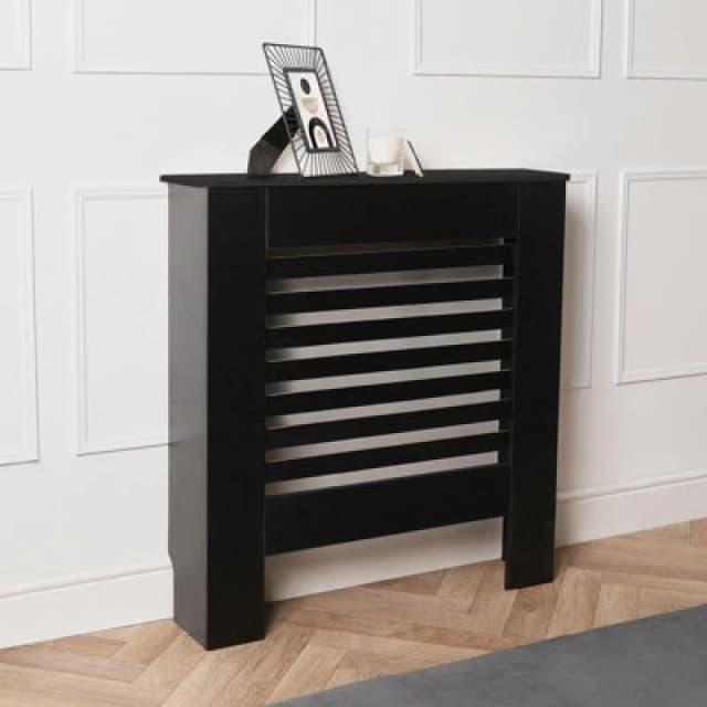 OHS OHS Wooden Radiator Cover Side Board Shelf Modern Hallway Furniture in Black One Size Unisex 5027434213177