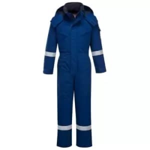 Biz Flame Mens Flame Resistant Antistatic Winter Overall Royal Blue 2XL 32"