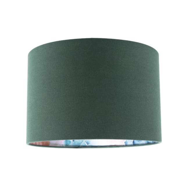 Happy Homewares Chic Emerald Green Linen Lamp Shade with Moroccan Scale Pattern Lining Size: 12" Emerald Unisex 12"