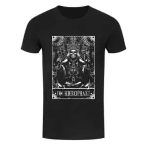 Deadly Tarot Mens The Hierophant Heather T-Shirt (L) (Black/White)
