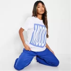 I Saw It First Mood Graphic Oversized T Shirt - White