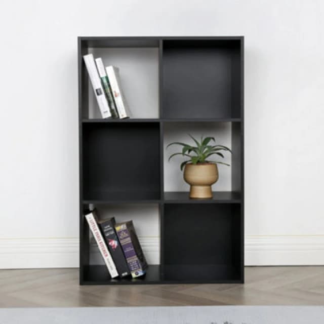 Jane - 3X2 Bookcase - Cube Storage Boxes (Black)
