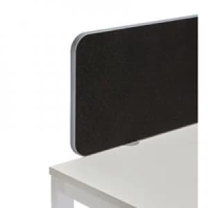 Jemini Straight Rounded Corner Screen Silver Trim Black 1600mm KF74254