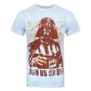 Star Wars Official Mens Join Us Or Die Darth Vader T-Shirt (L) (Blue)