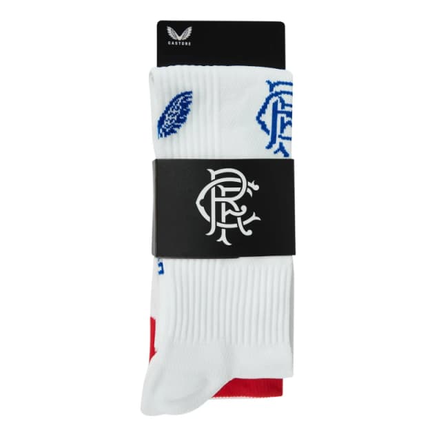 Castore Rangers Away Socks 2022 2023 Juniors - White White C8 - C13