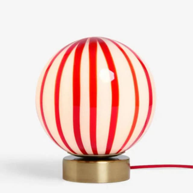 Cath Kidston Glass Marble Table Lamp - Red/white