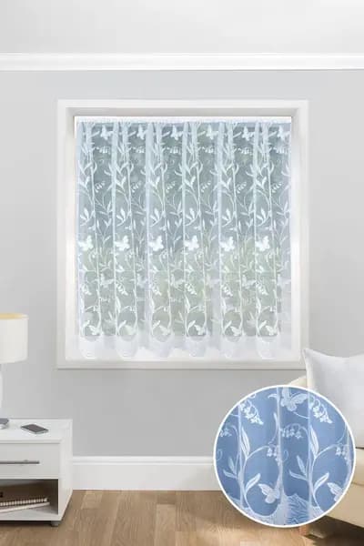 Hawaii Lace Floral Net Cut Panel with Butterflies