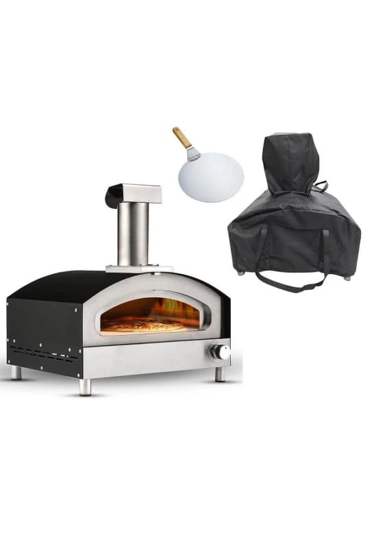 Haven Gas Powered 'Pizza Oven with Pizza Stone Base & Paddle' Black/Silver Multi