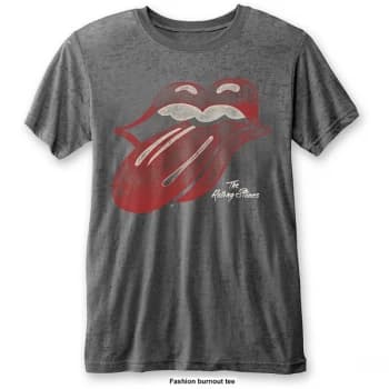 The Rolling Stones - Vintage Tongue Unisex Large T-Shirt - Grey