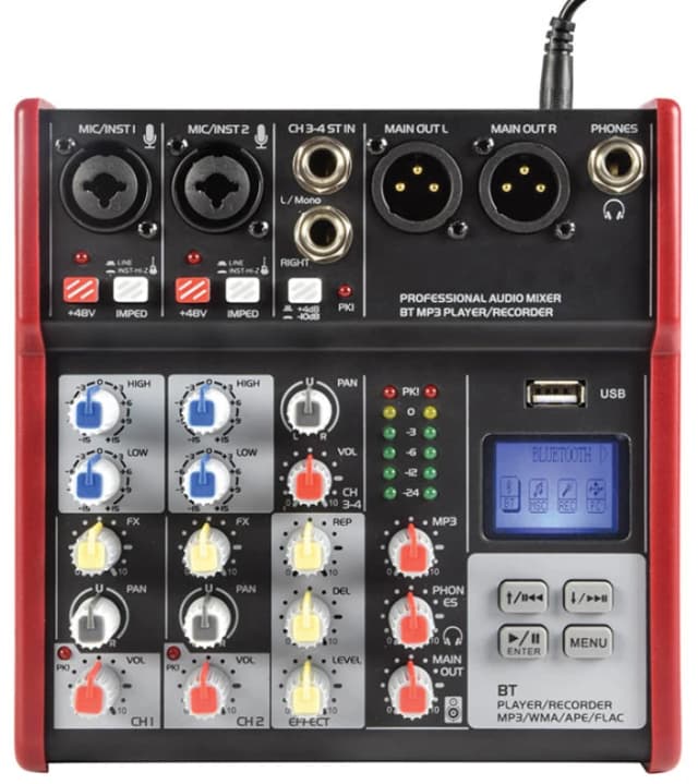Citronic Citronic CSM-4 Compact Mixer With USB & Bluetooth 2 mono + 1 stereo 170.871UK