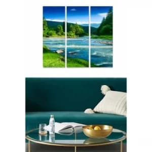 MDF24031423 Multicolor Decorative MDF Painting (3 Pieces)