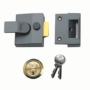 Yale P-85-DMG-PB-40 85 Deadlocking Nightlatch - Grey & Brass 40mm