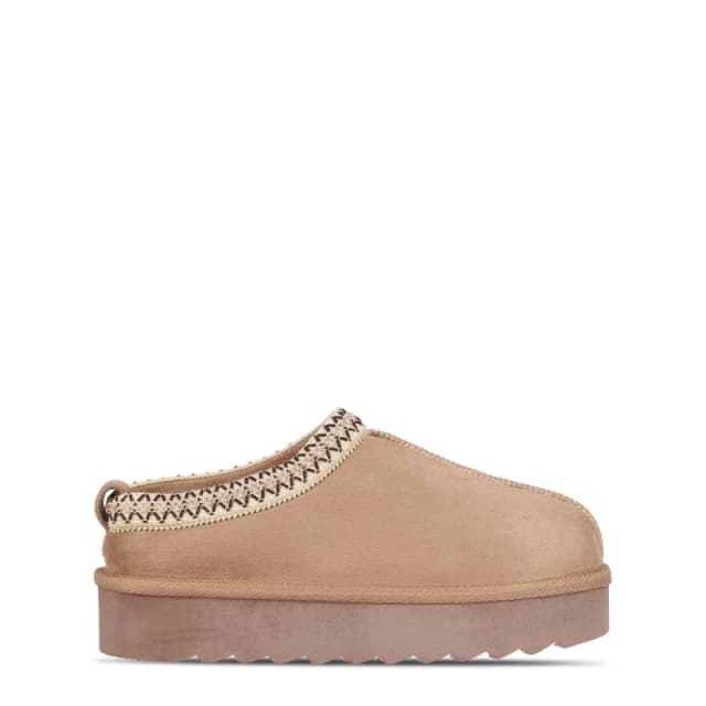 Be You Faux Fur Trim Mule - Nude Nude 4