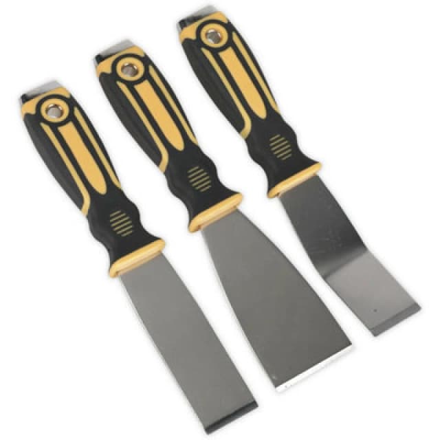 Loops 3 PACK - Premium Rigid Blade Hand Scraper Set - Hammer Cap Hardened Steel Chisel Metallics