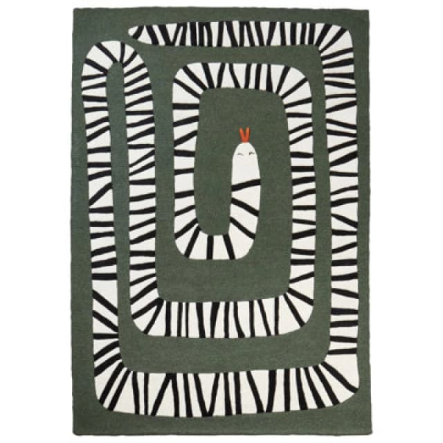 Beliani Rug Okapi Dark Green 160 X 230 Cm