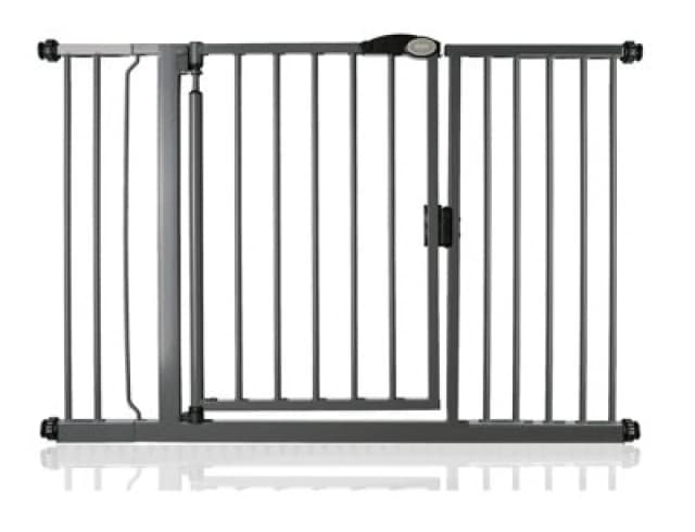 Safetots Pressure Fit Self Closing Stair Gate, 125.4Cm - 132.4Cm, Slate Grey, Auto Closing Baby Gate, Safety Barrier