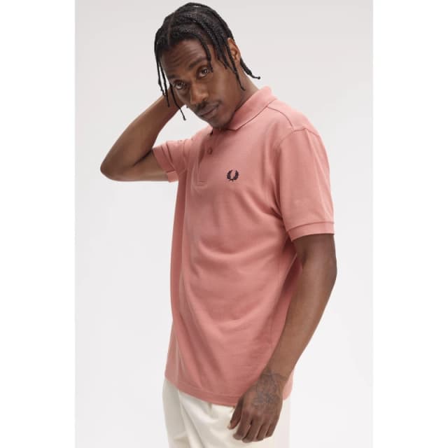 Fred Perry Plain Polo Shirt Putty Pink Y71 male S