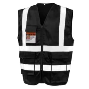WORK-GUARD by Result Unisex Adult Heavy Duty Security Vest (3XL) (Black)