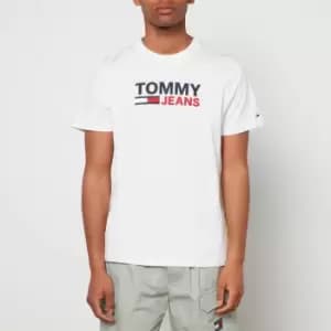 Tommy Jeans Mens Corp Logo T-Shirt - Ancient White - M